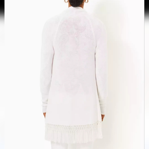 Lilly Pulitzer Tatum Cardigan Women's L White Minimalist Retro Casual Comfy - Picture 8 of 12